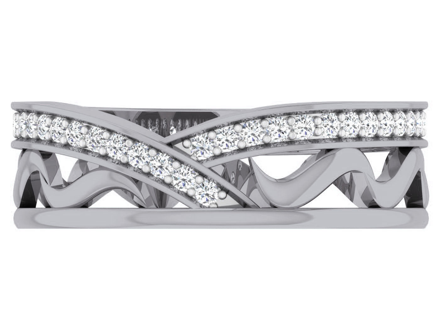 Diamond band ring 3dm stl obj gltf glb 3mf renders details 3D print model_11