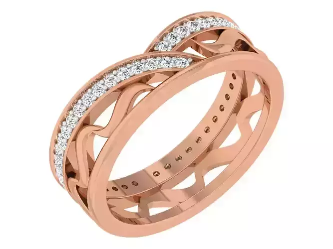 Diamond band ring 3dm stl obj gltf glb 3mf renders details