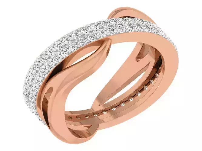 Diamond band ring 3dm stl obj gltf glb 3mf renders details