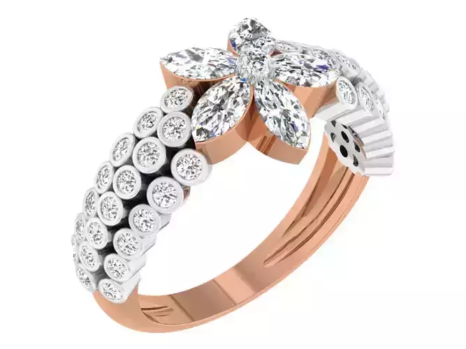 Diamond band ring 3dm stl obj gltf glb 3mf renders details