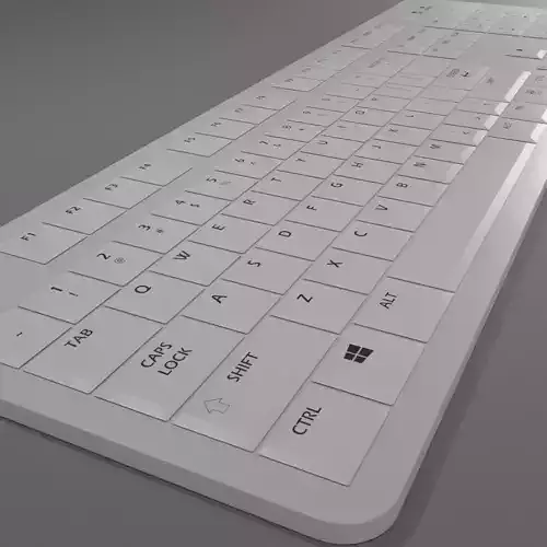 Simple PC Keyboard QWERTY Free low-poly 3D model