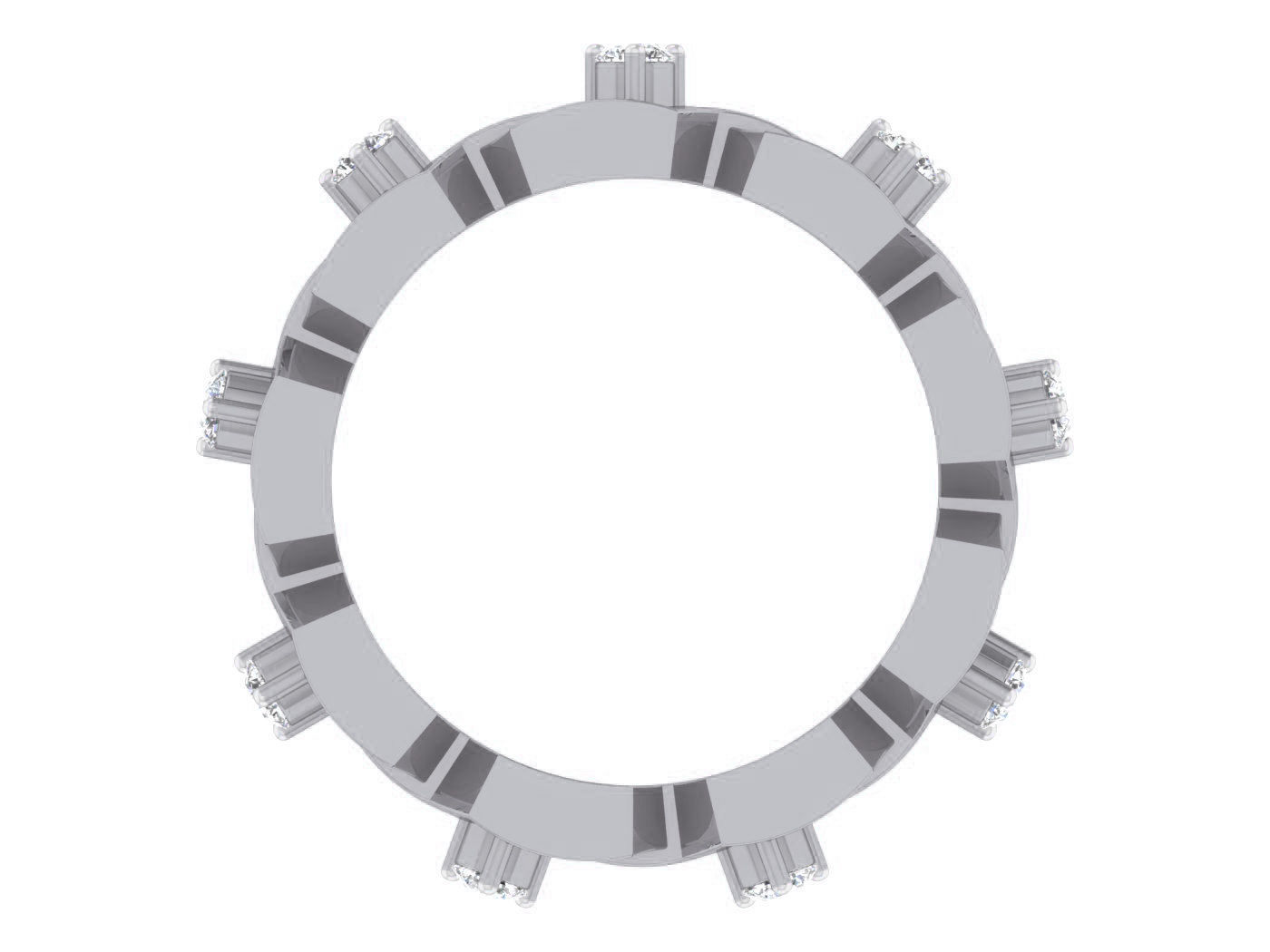 Diamond band ring 3dm stl obj gltf glb 3mf renders details 3D print model_5