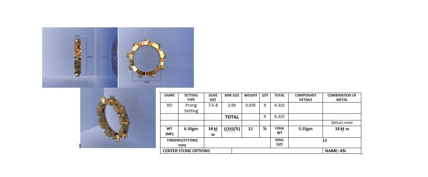 Diamond band ring 3dm stl obj gltf glb 3mf renders details 3D print model_4