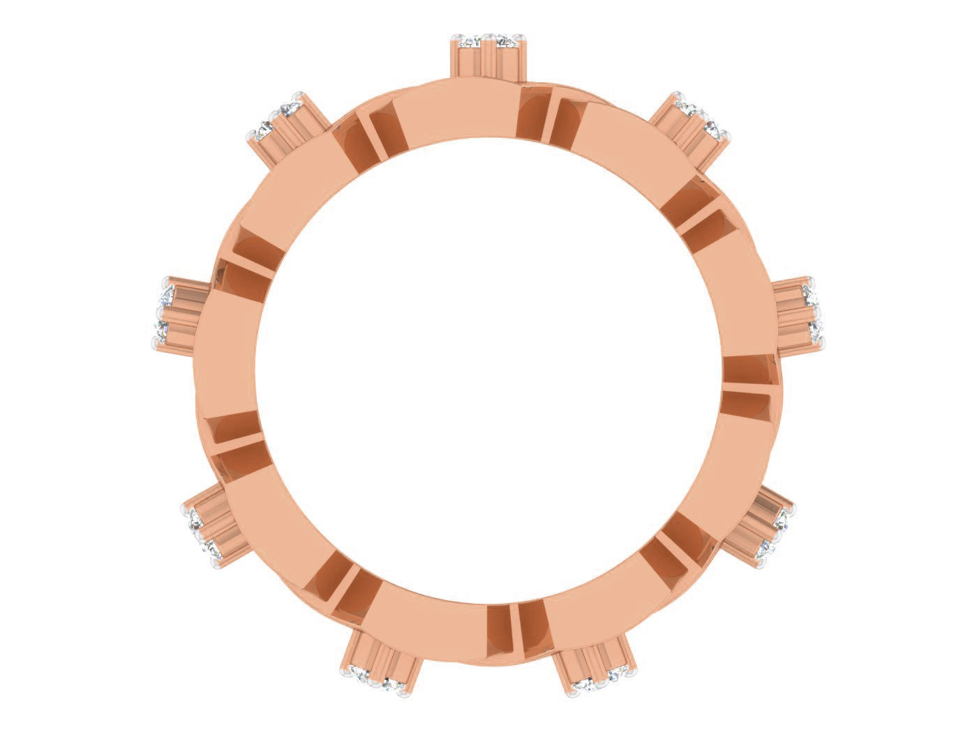 Diamond band ring 3dm stl obj gltf glb 3mf renders details 3D print model_6