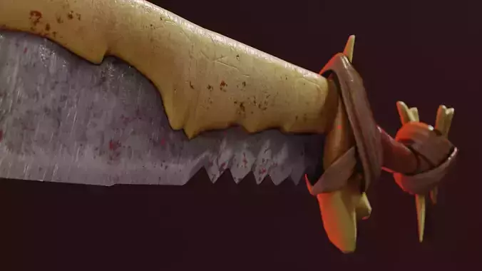 Bone Sword PBR Game-Ready Low-poly 3D model