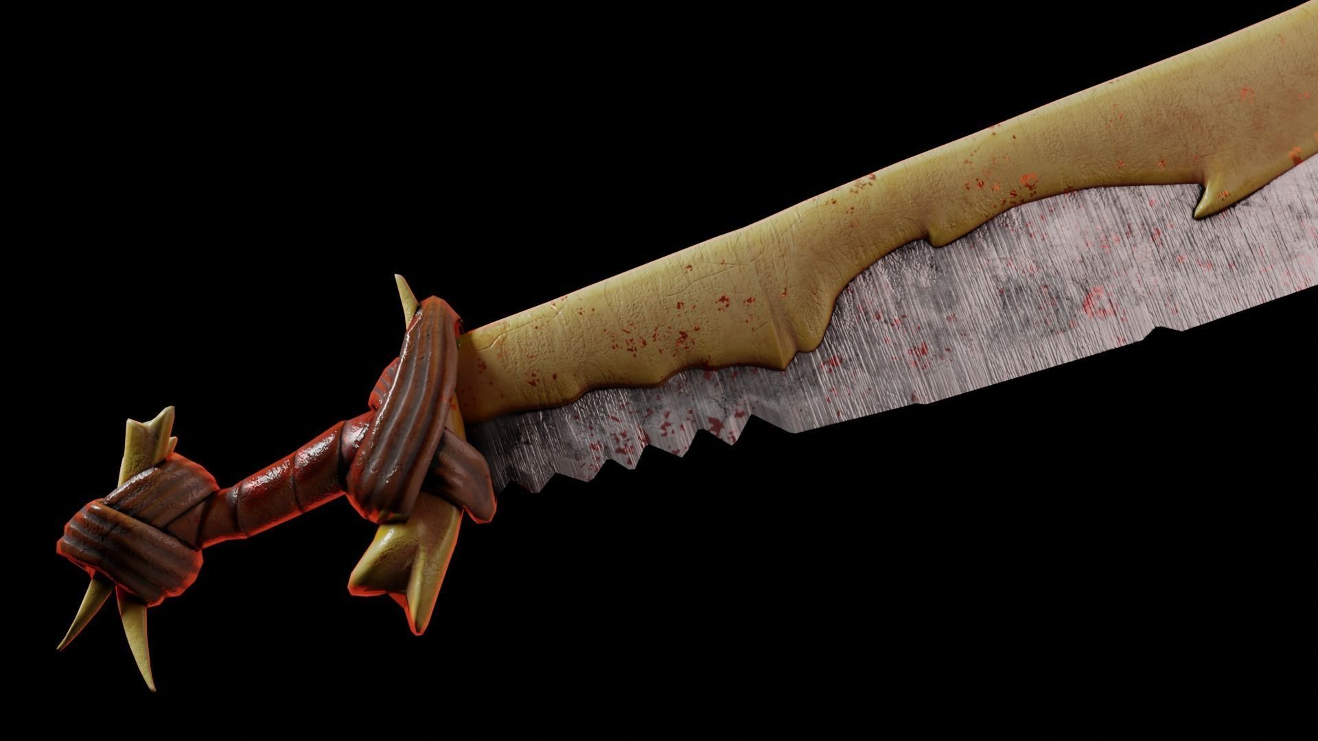 Bone Sword PBR Game-Ready Low-poly 3D model Low-poly 3D model_3