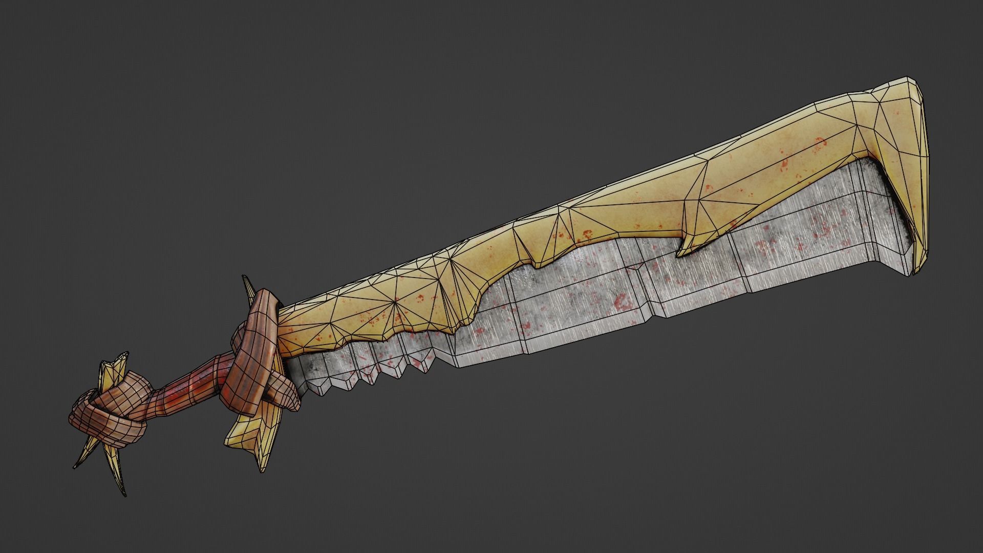 Bone Sword PBR Game-Ready Low-poly 3D model Low-poly 3D model_4