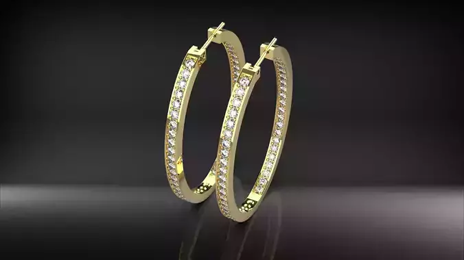 Oval Shape Earings with stones