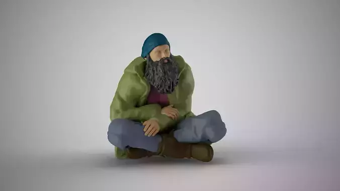 Homeless Man 3D print model