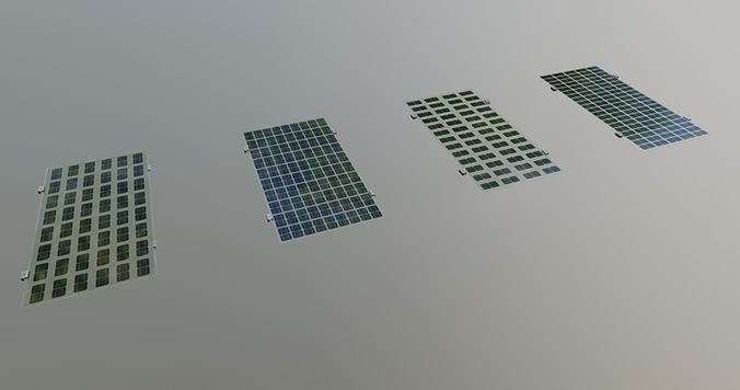 Bifacial Solar Glass Panel 1950x990x10mm 3D model