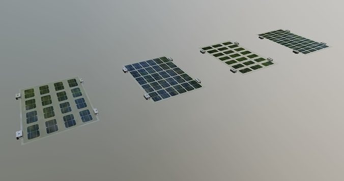 Bifacial Solar Glass Panel 1010x670x10mm 3D model
