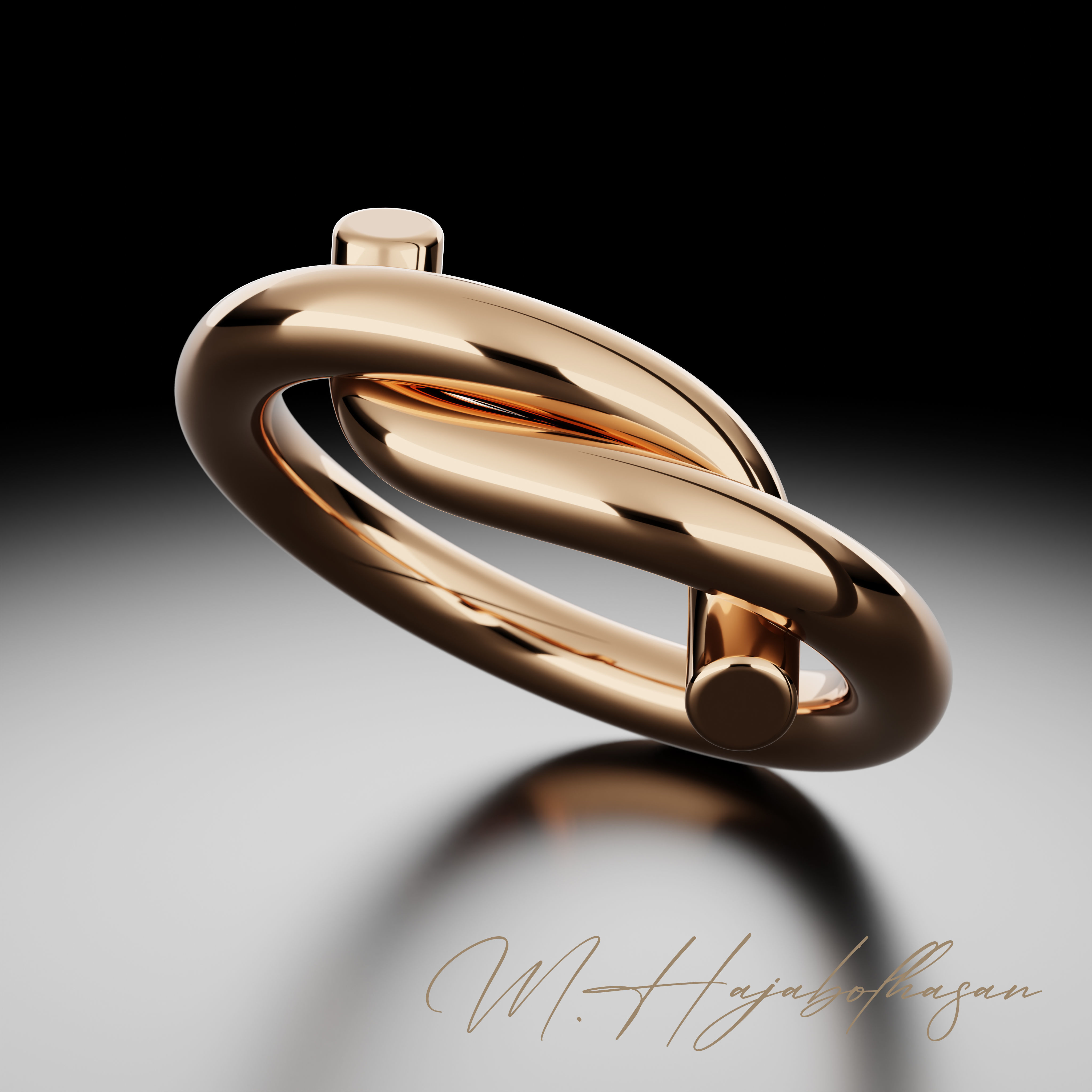 Gold ring 3D print model_2