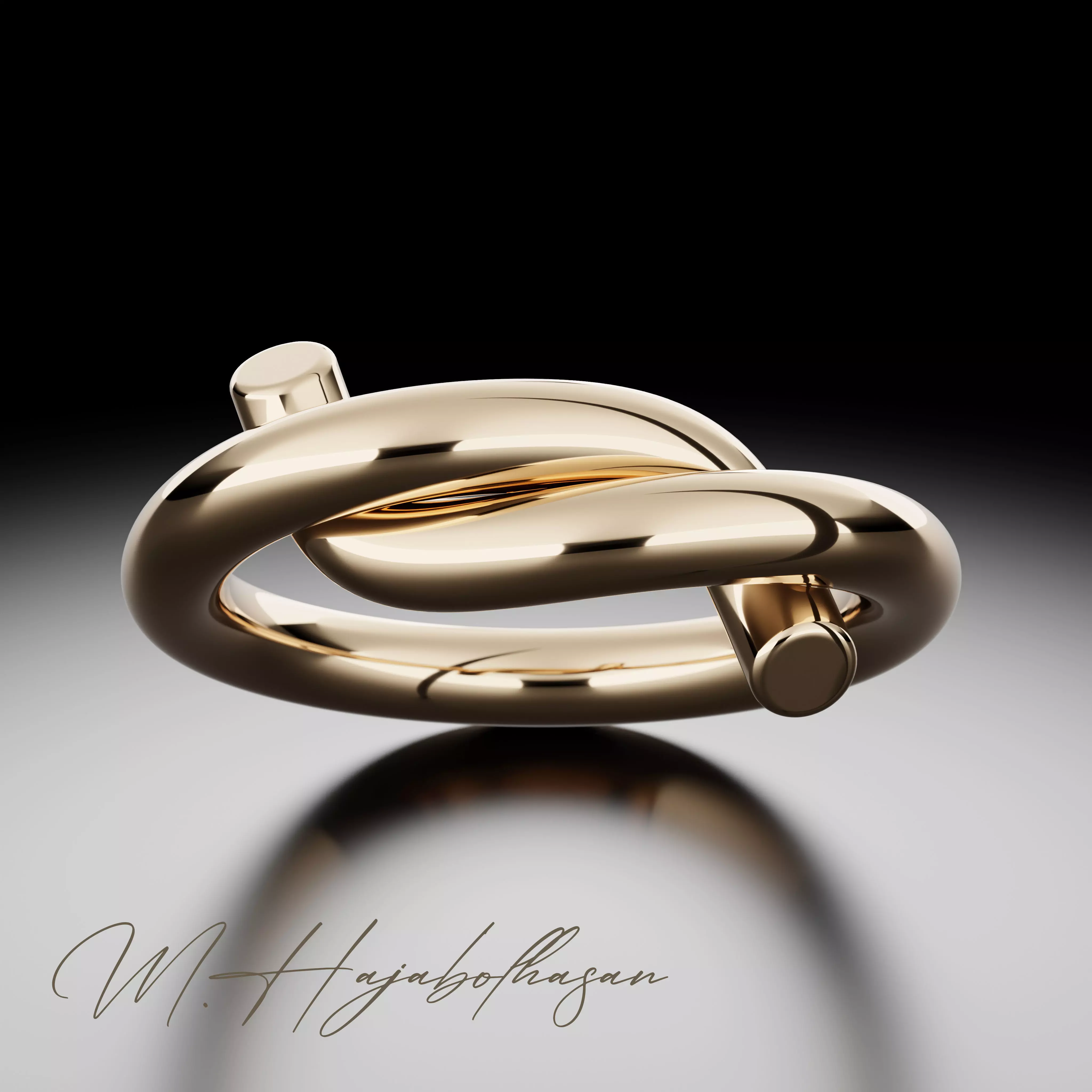 Gold ring 3D print model_0