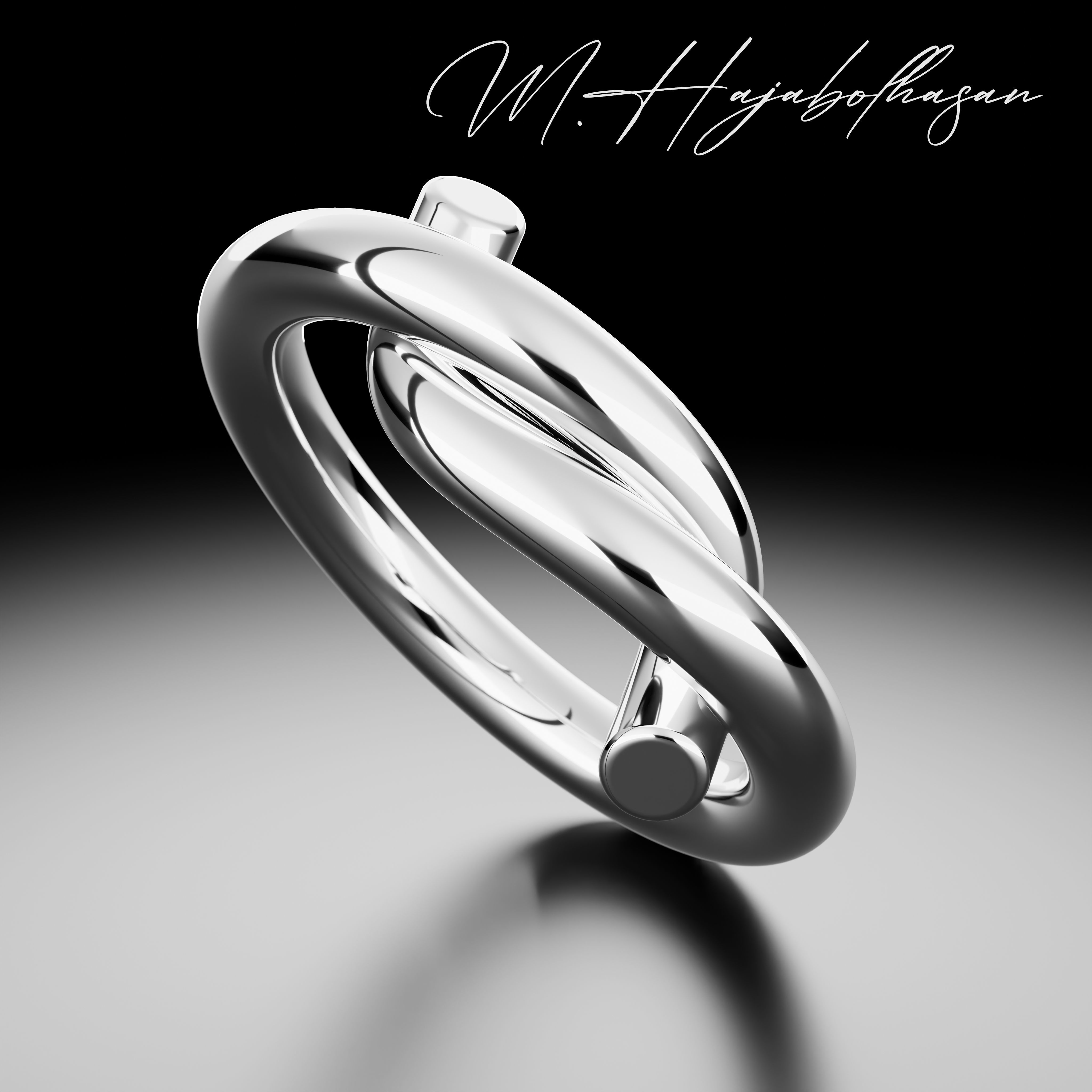 Gold ring 3D print model_1