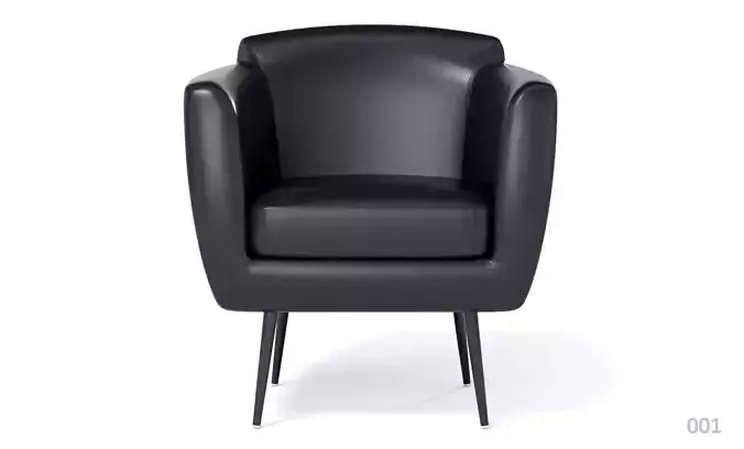 Armchair Contemporary black leather