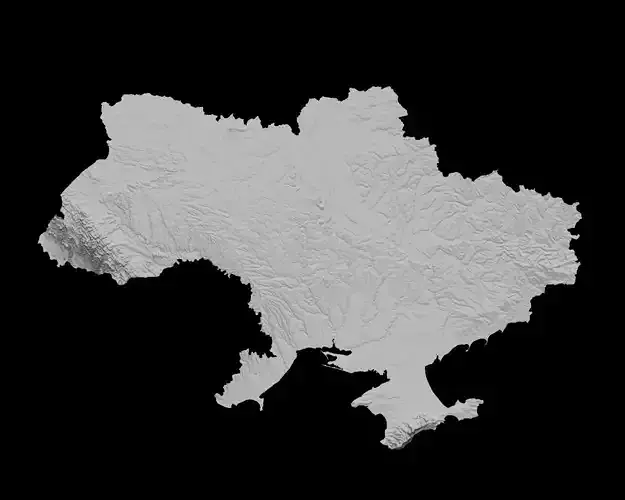 3D Topographical Map of Ukraine 3D print model