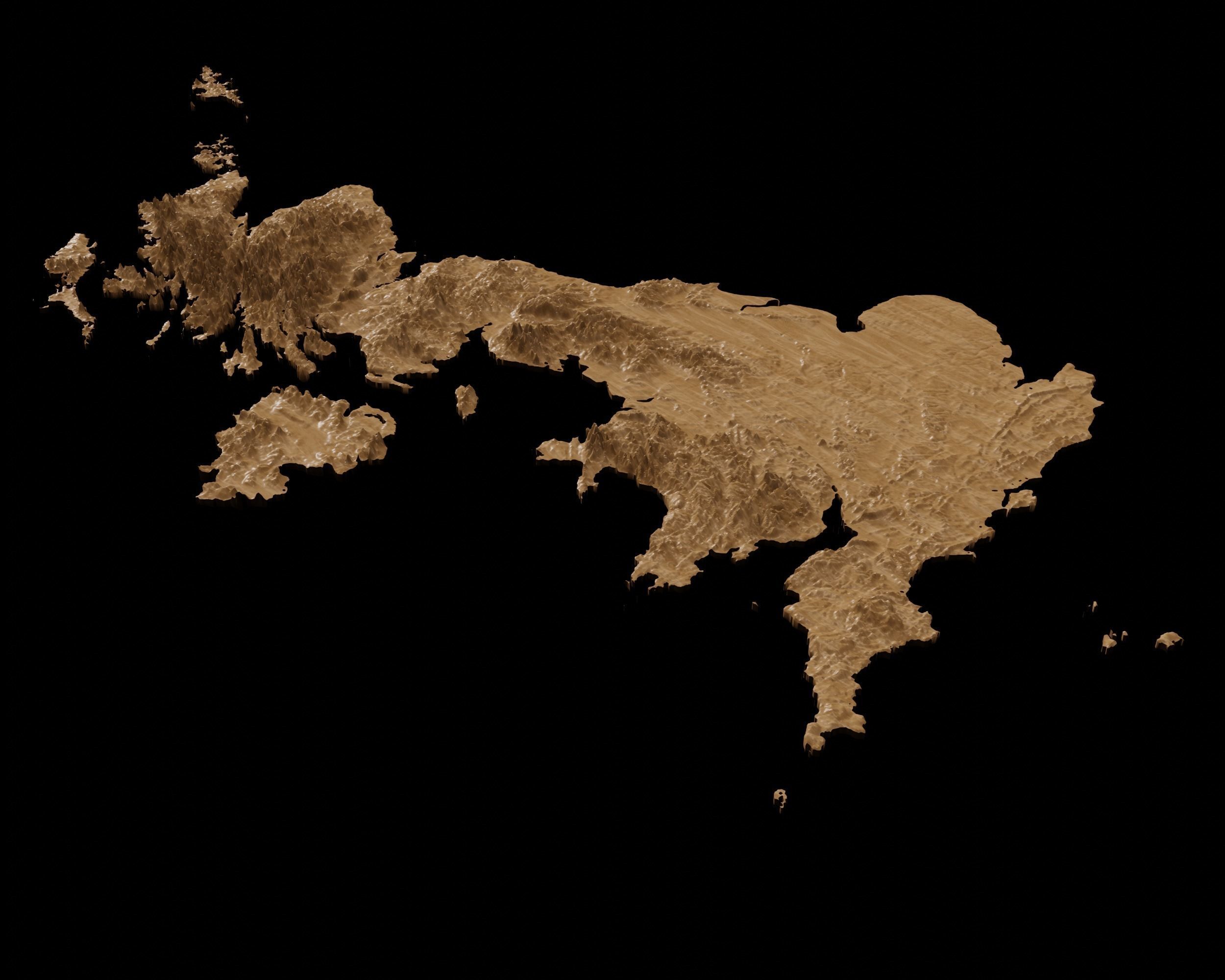 3D Topographical Map of  the United Kingdom 3D print model_5