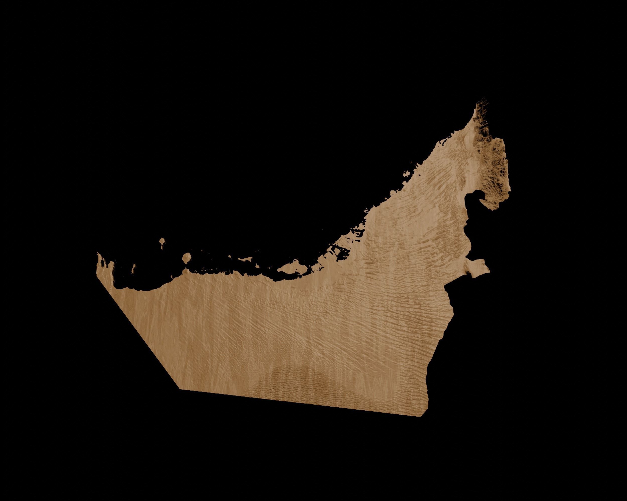 3D Topographical Map of the United Arab Emirates 3D print model_2