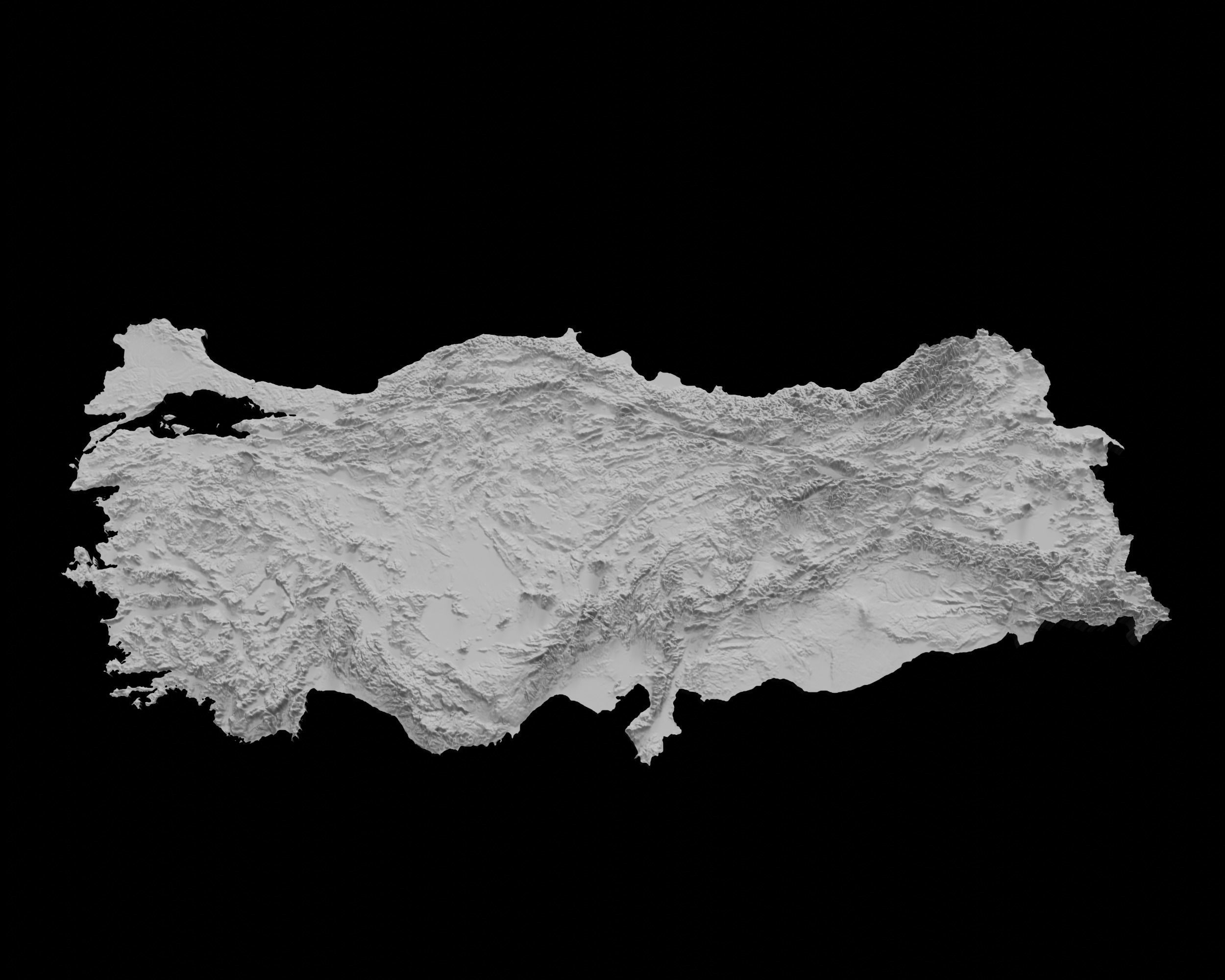 3D Topographical Map of Turkey 3D print model_3