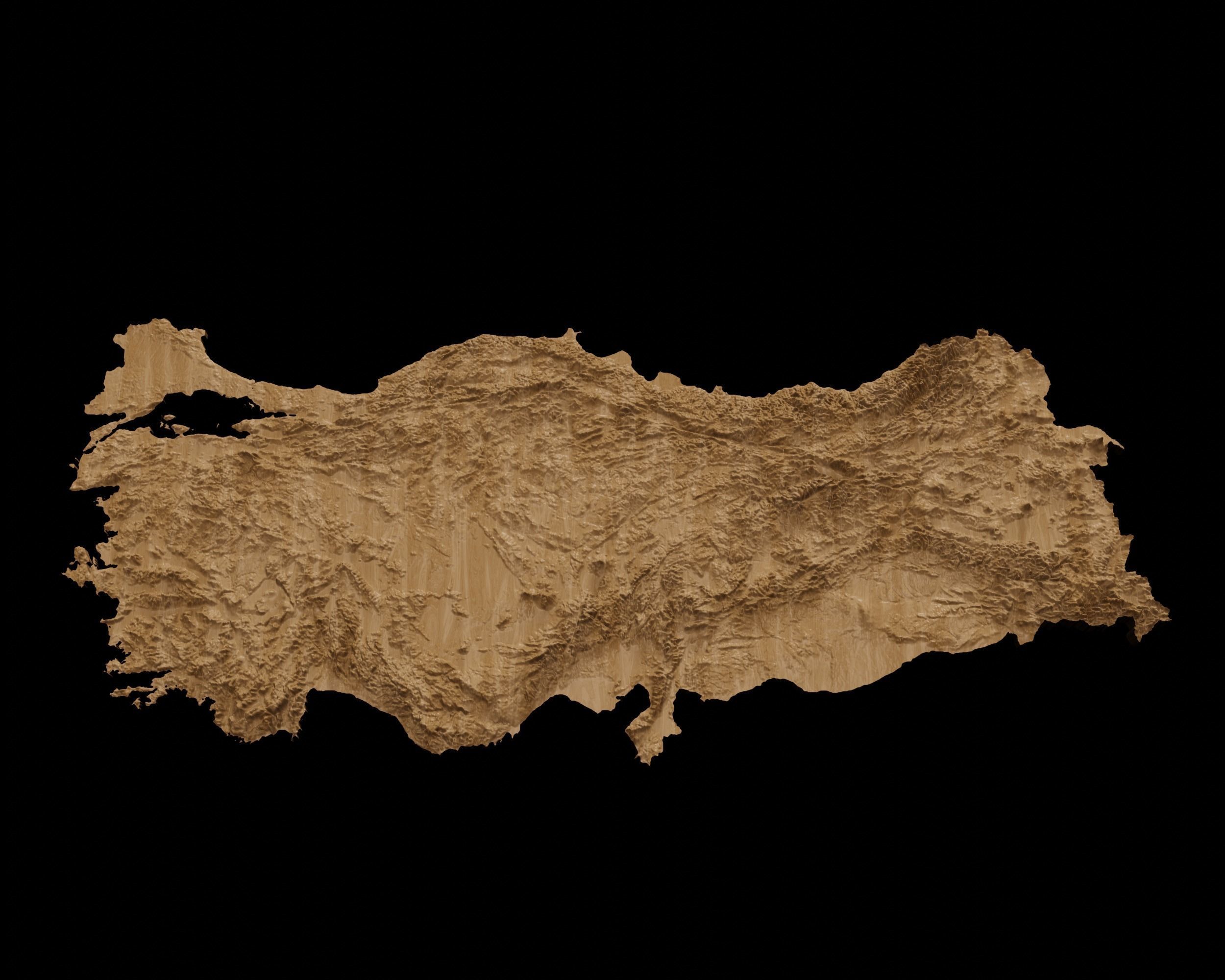 3D Topographical Map of Turkey 3D print model_2