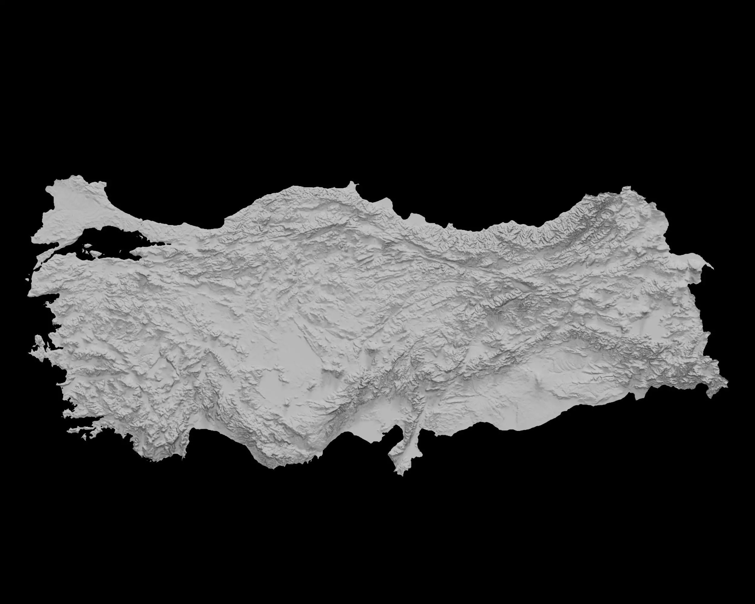 3D Topographical Map of Turkey 3D print model_0