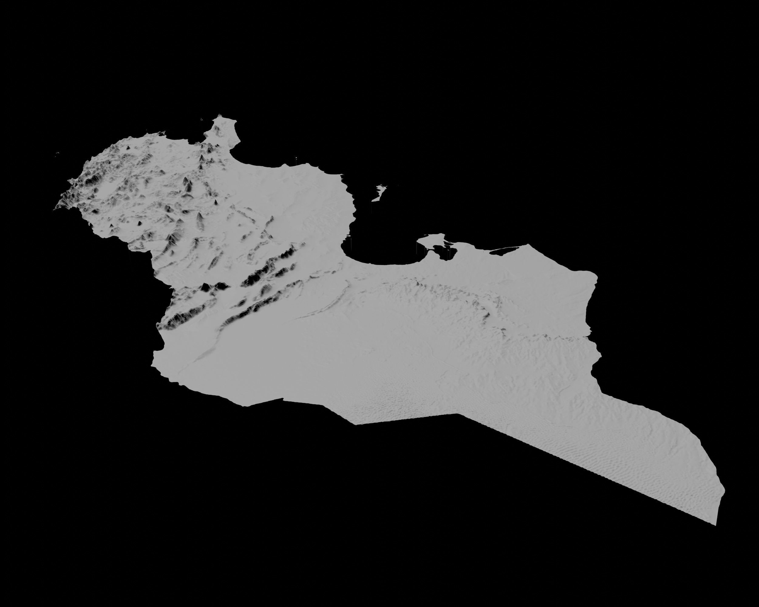 3D Topographical Map of Tunisia 3D print model_5