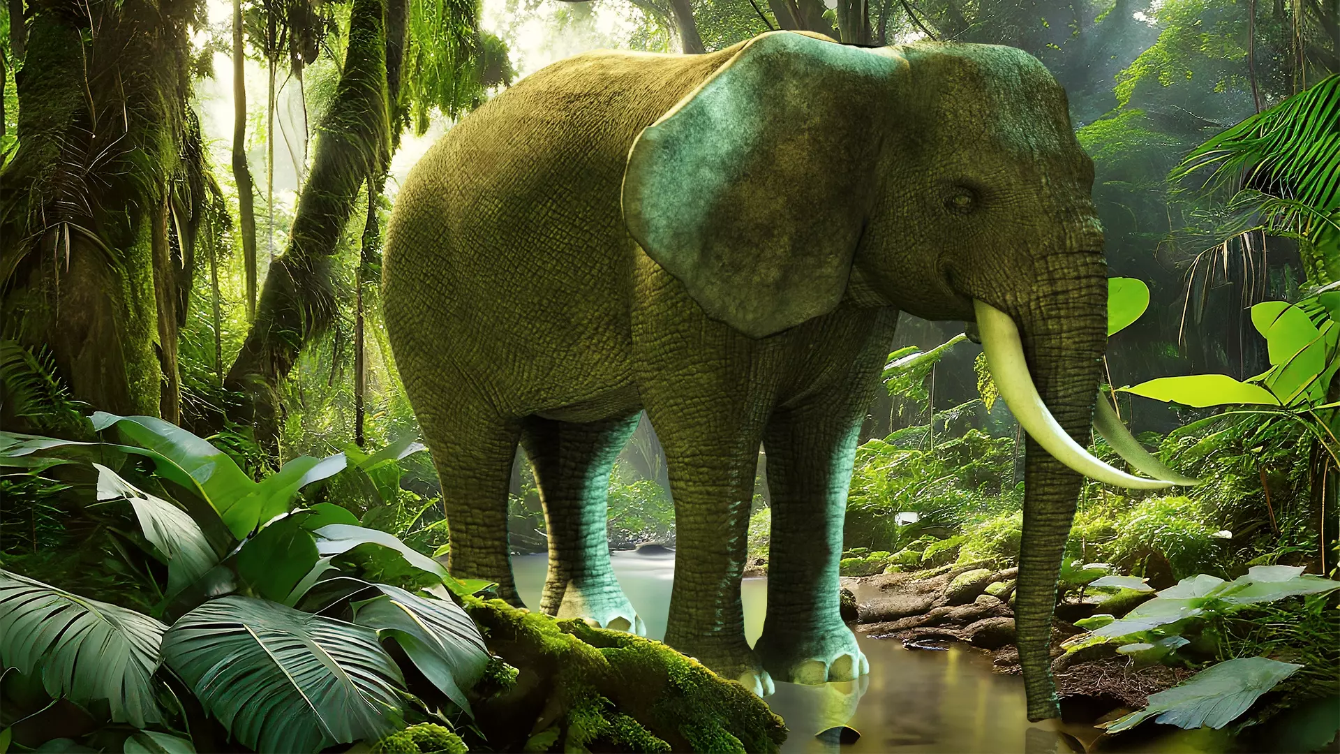 African elephant Low-poly 3D model_0