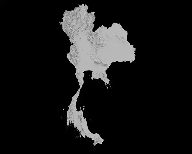 3D Topographical Map of Thailand 3D print model