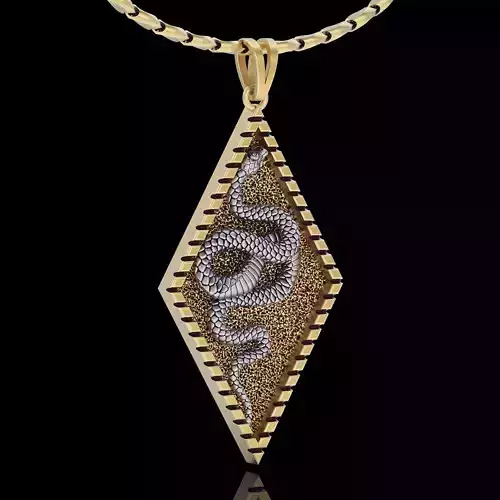 snake pendant silver gold jewelry printable 3d model