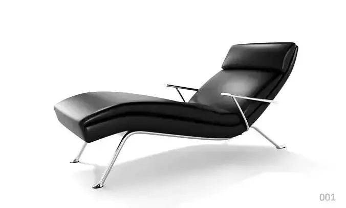 Modern Lounge Chair black leather