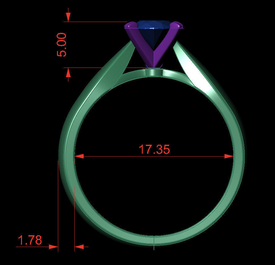 Oval 0-75-CT Quarter Round Profile Shank Width 4-00mm 3D print model_4