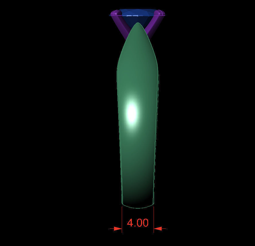 Oval 0-75-CT Quarter Round Profile Shank Width 4-00mm 3D print model_5