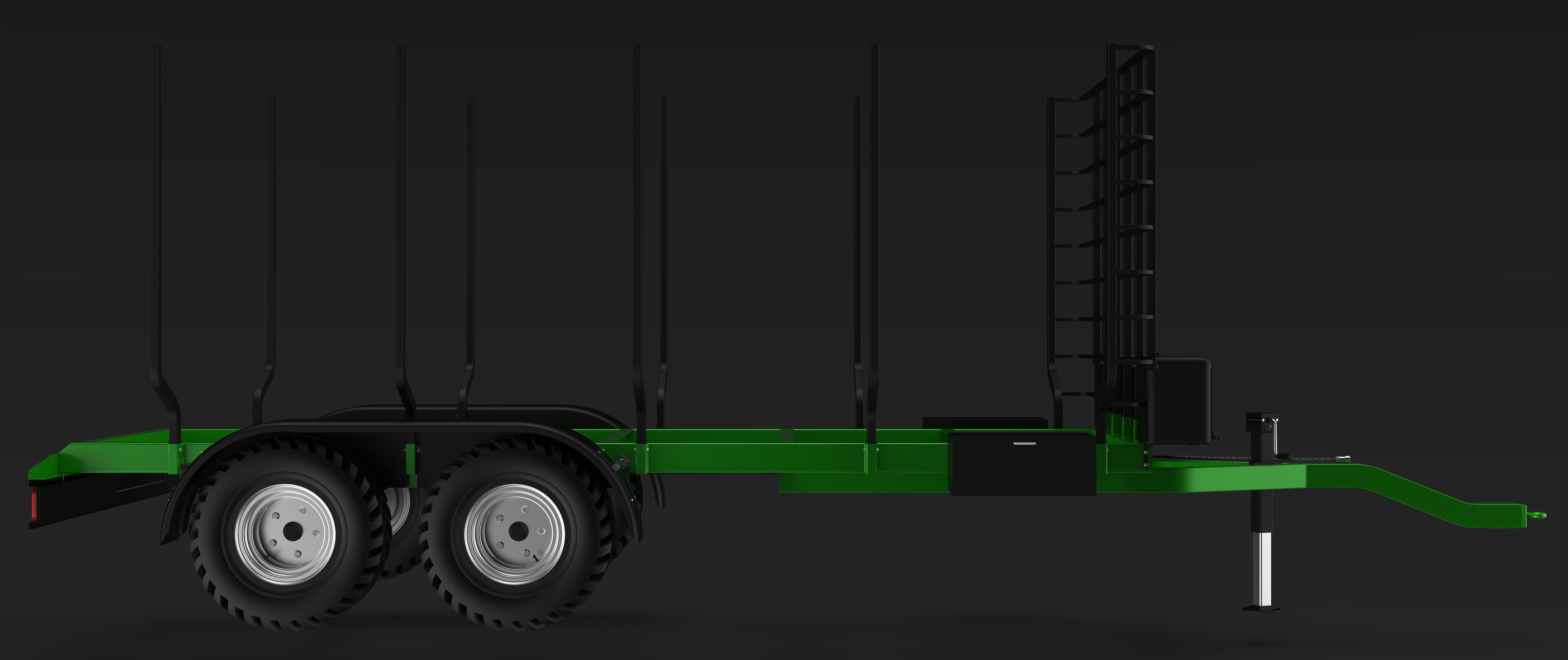 Timber Trailer 3D model_2