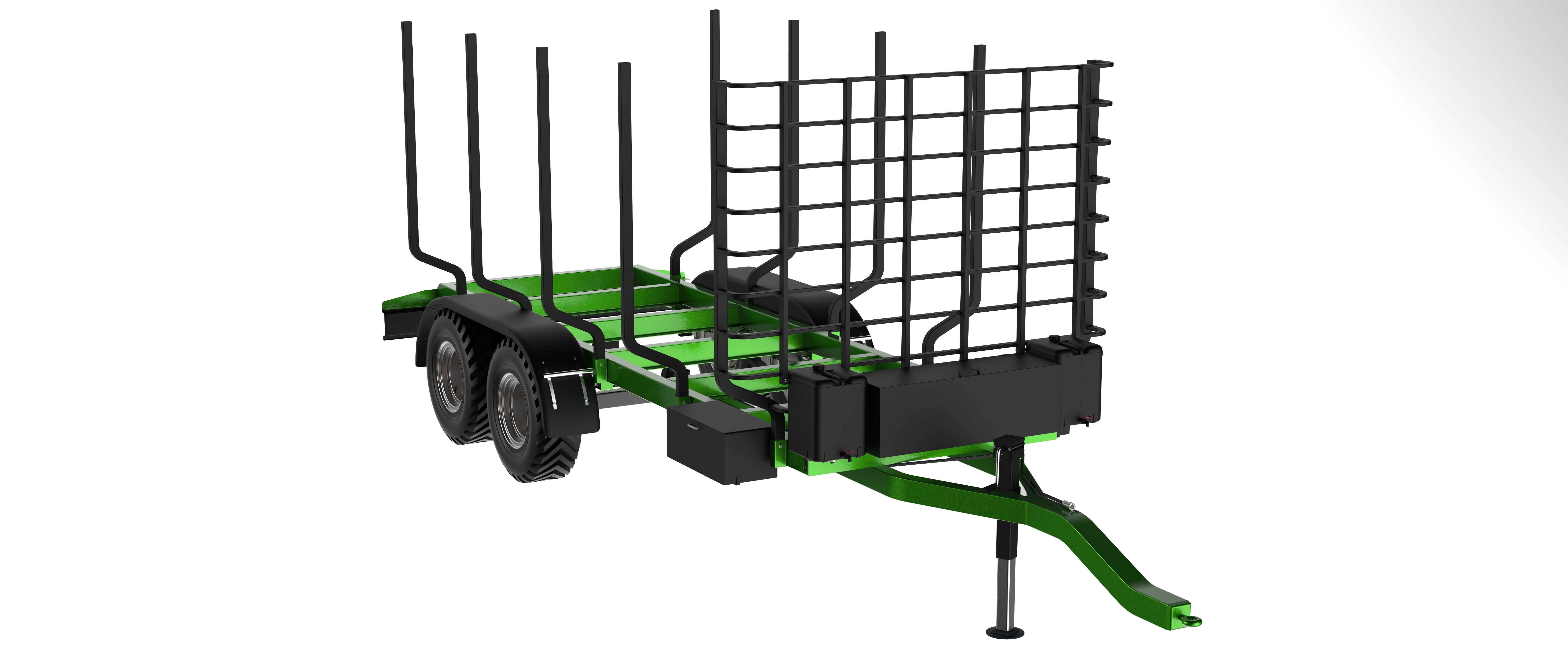 Timber Trailer 3D model_8