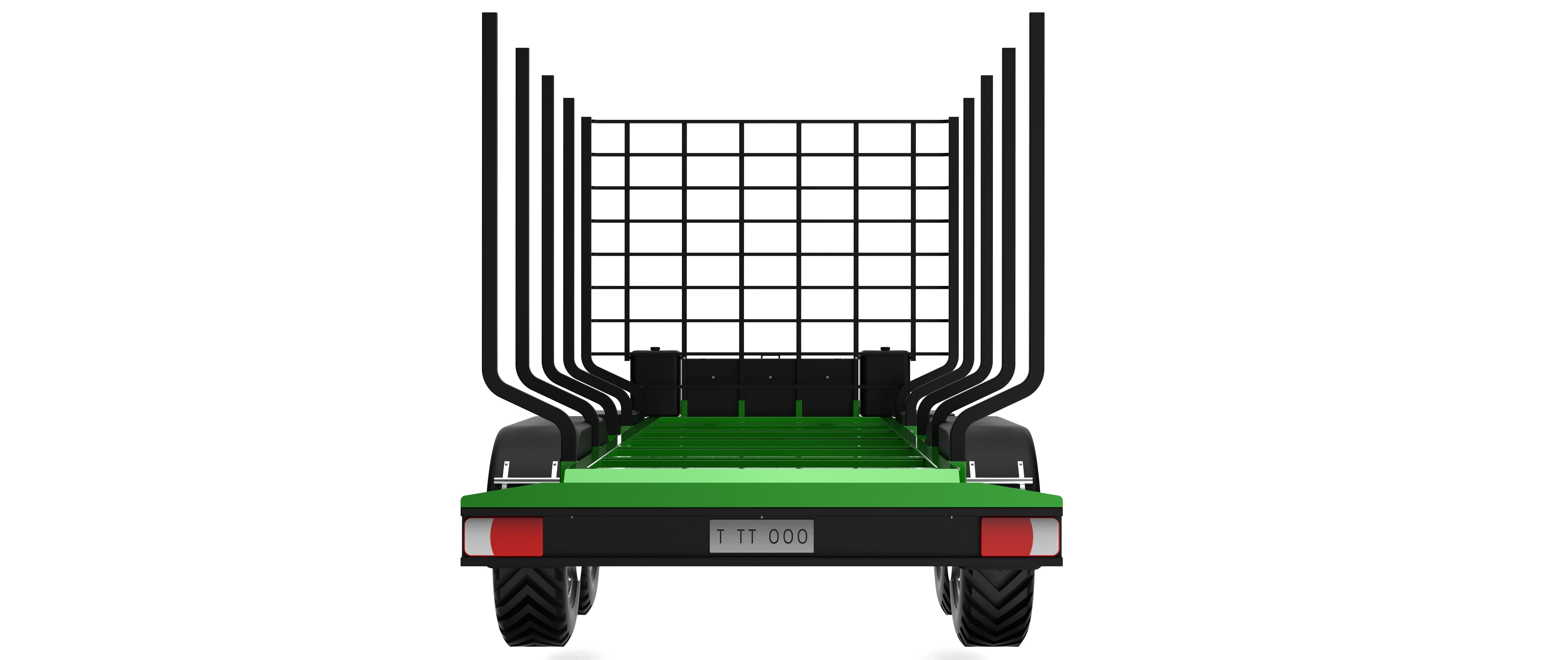 Timber Trailer 3D model_4