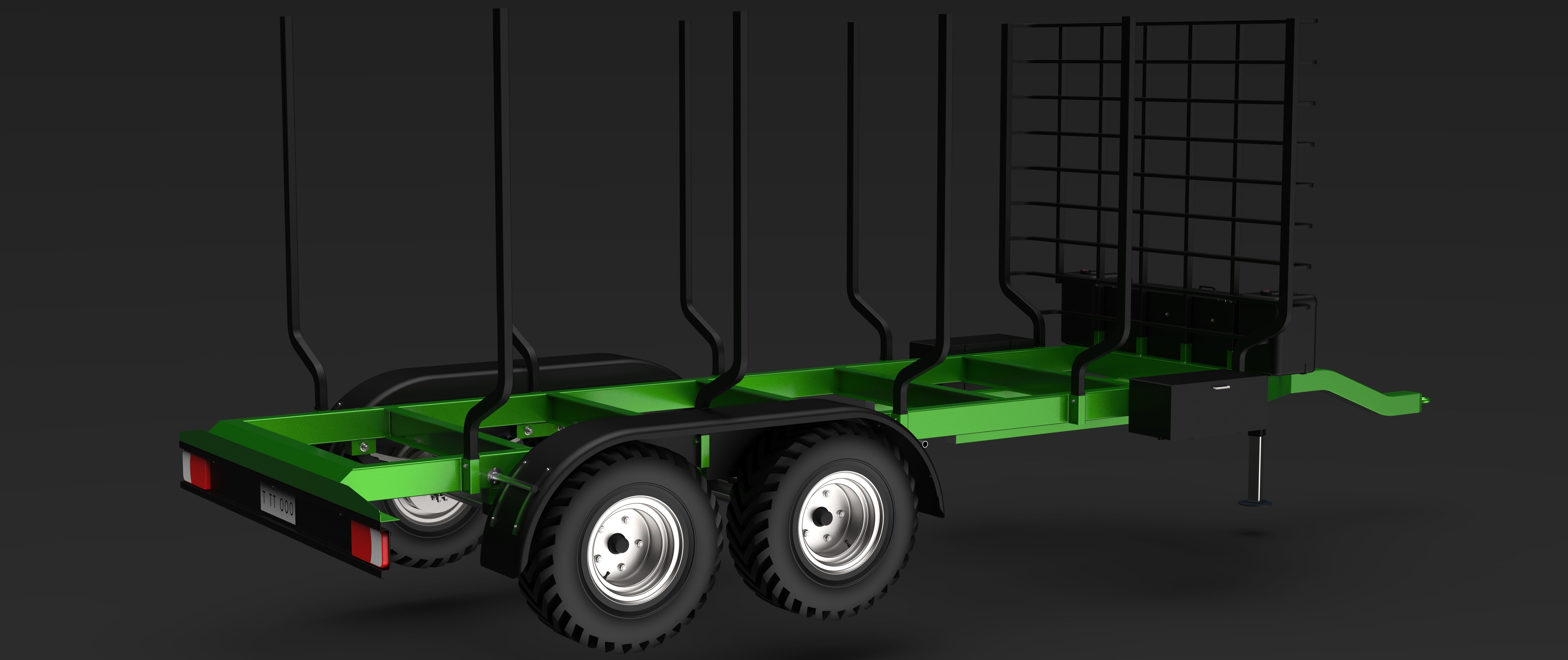 Timber Trailer 3D model_1