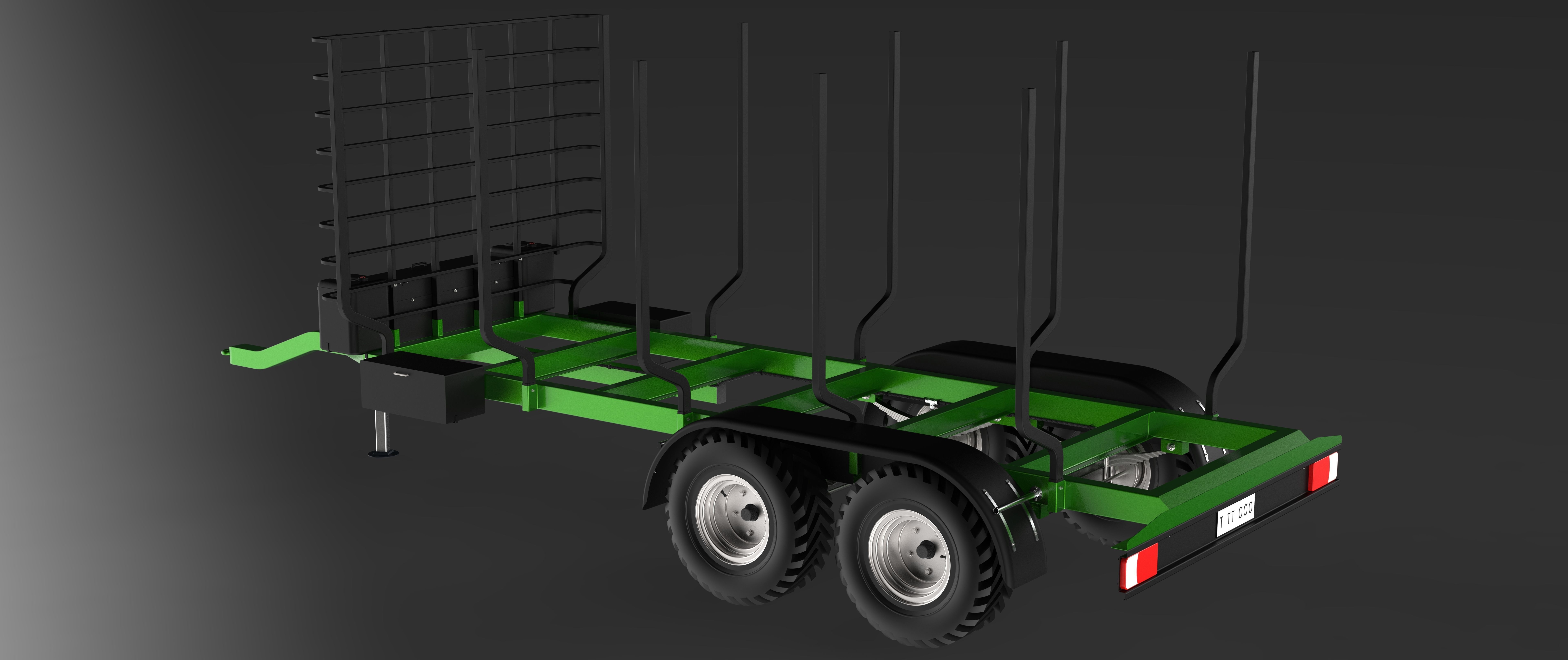 Timber Trailer 3D model_5