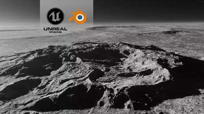 Moon Mountain 3 with 8K Textures 3D model