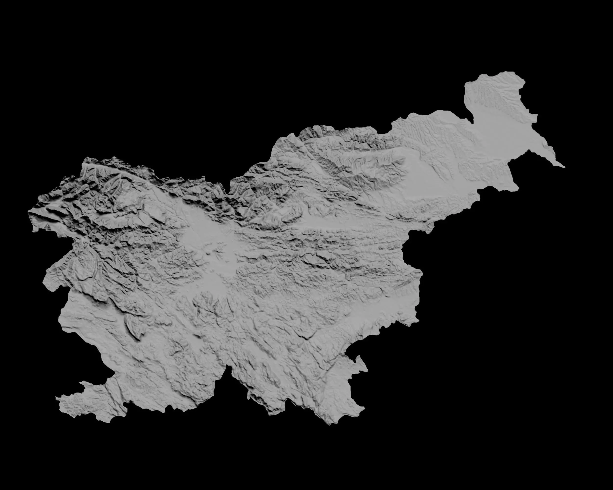 3D Topographical Map of Slovenia 3D print model_0