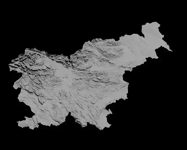 3D Topographical Map of Slovenia