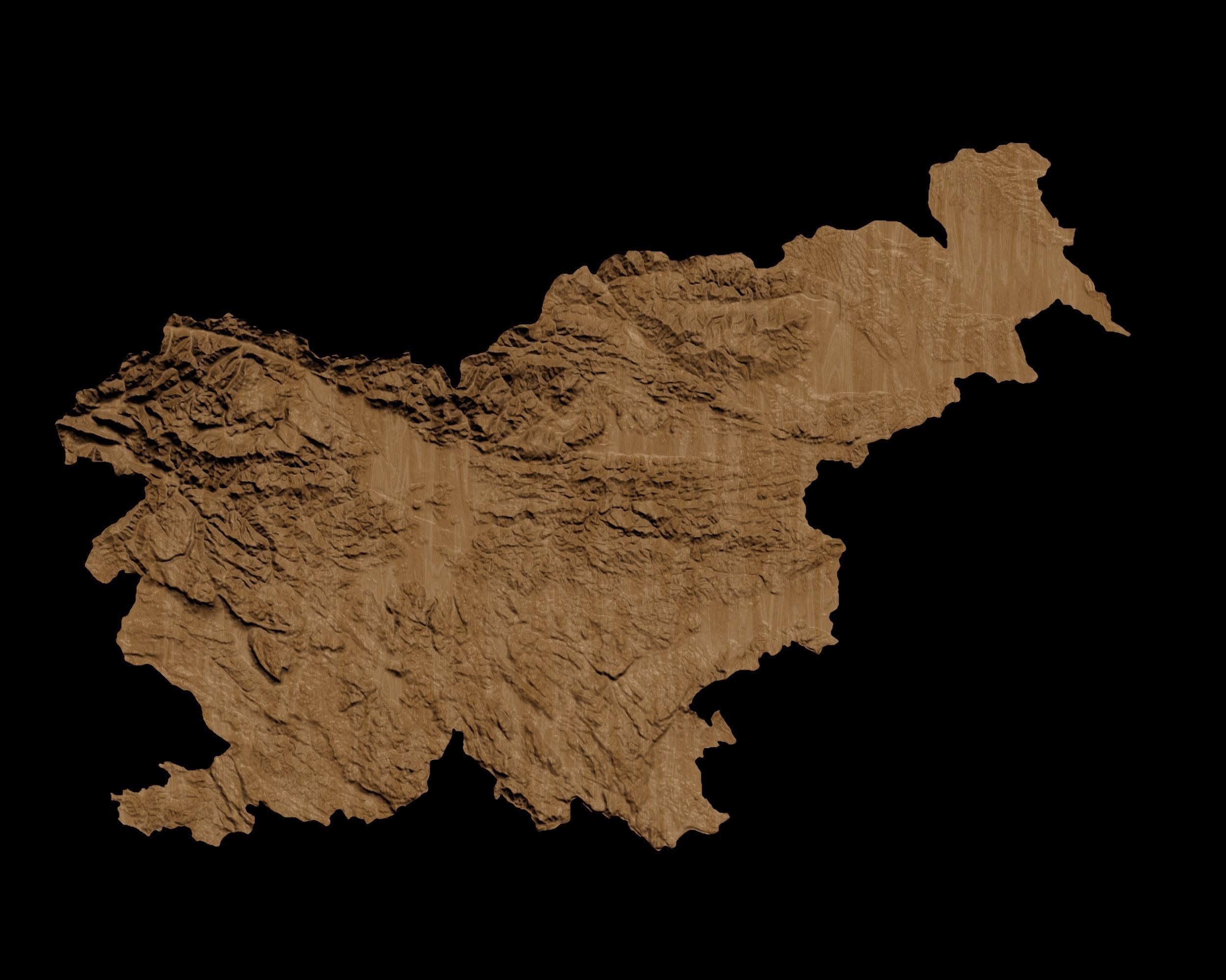 3D Topographical Map of Slovenia 3D print model_1