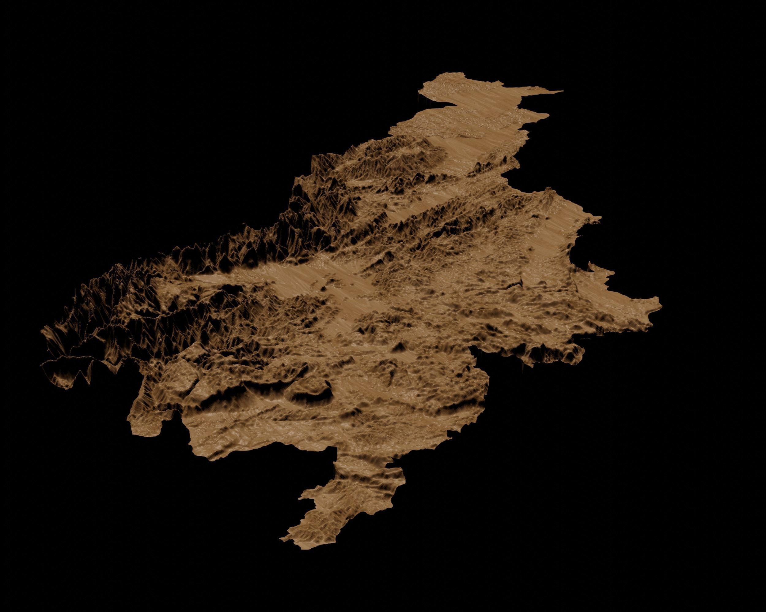 3D Topographical Map of Slovenia 3D print model_5
