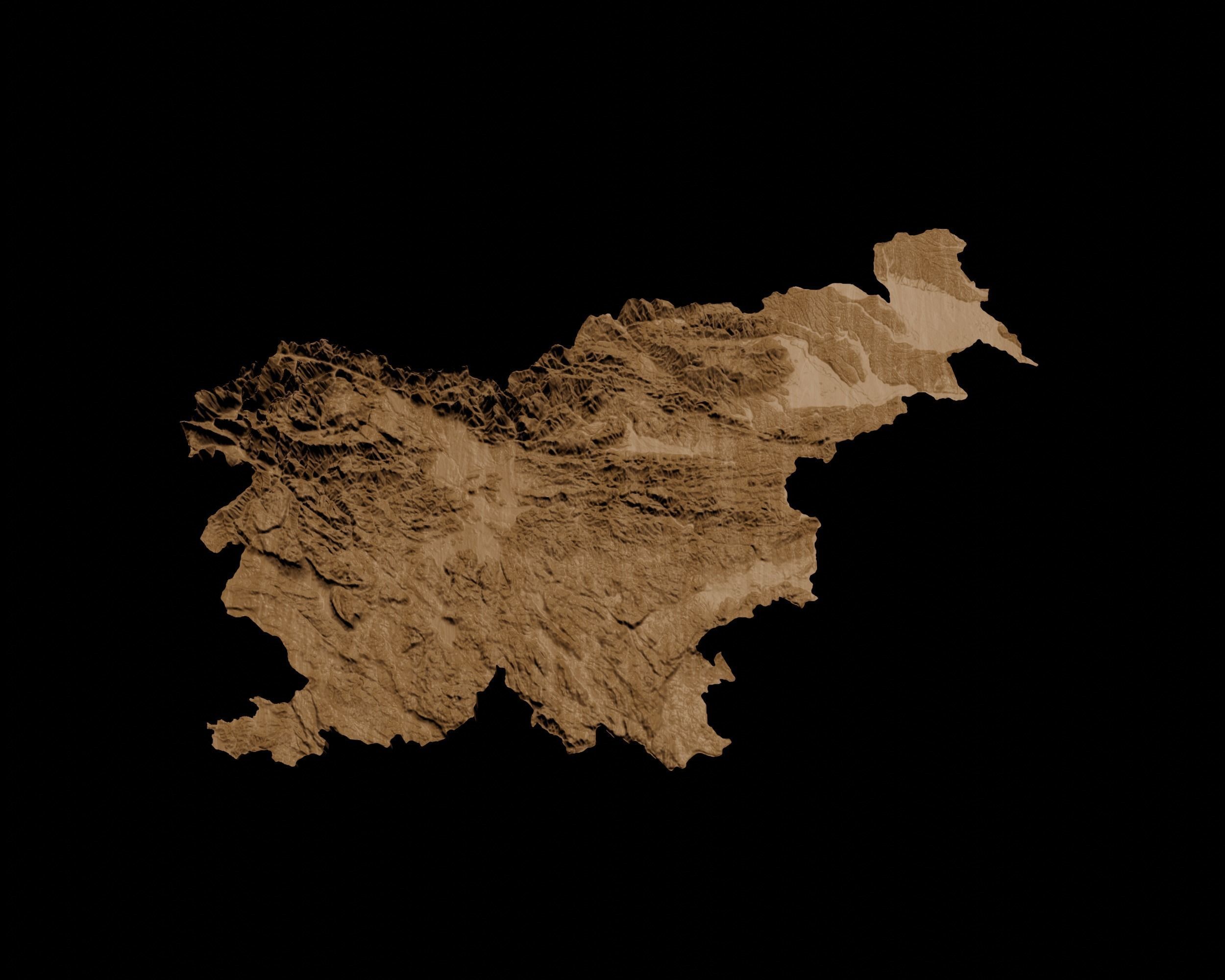3D Topographical Map of Slovenia 3D print model_2