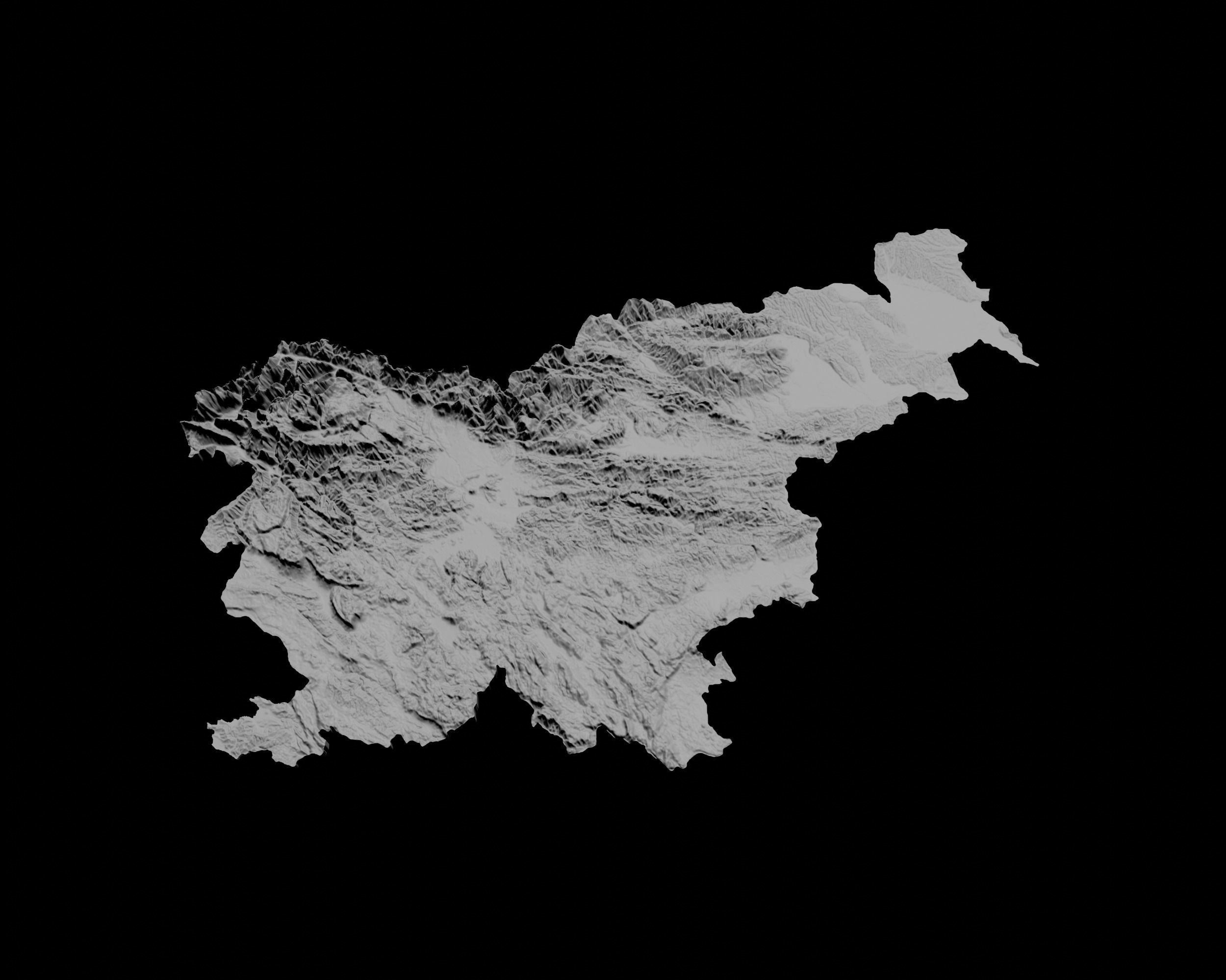 3D Topographical Map of Slovenia 3D print model_3