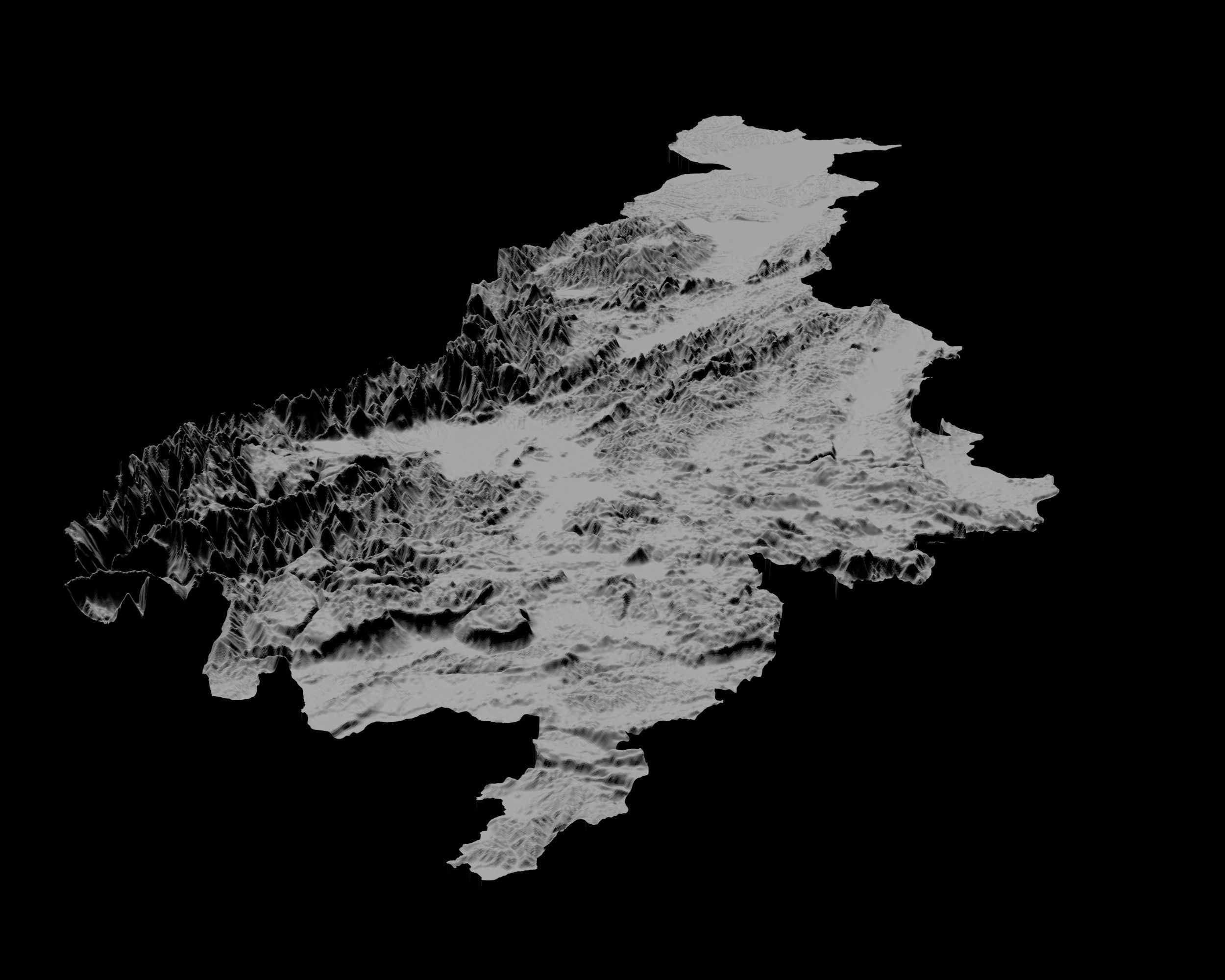 3D Topographical Map of Slovenia 3D print model_4