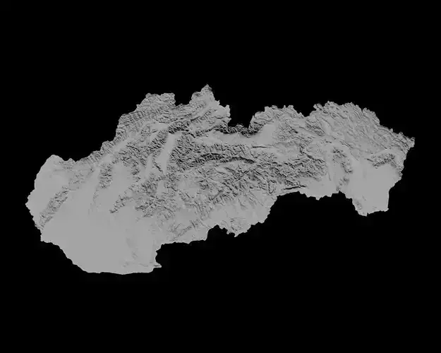 3D Topographical Map of Slovakia 3D print model