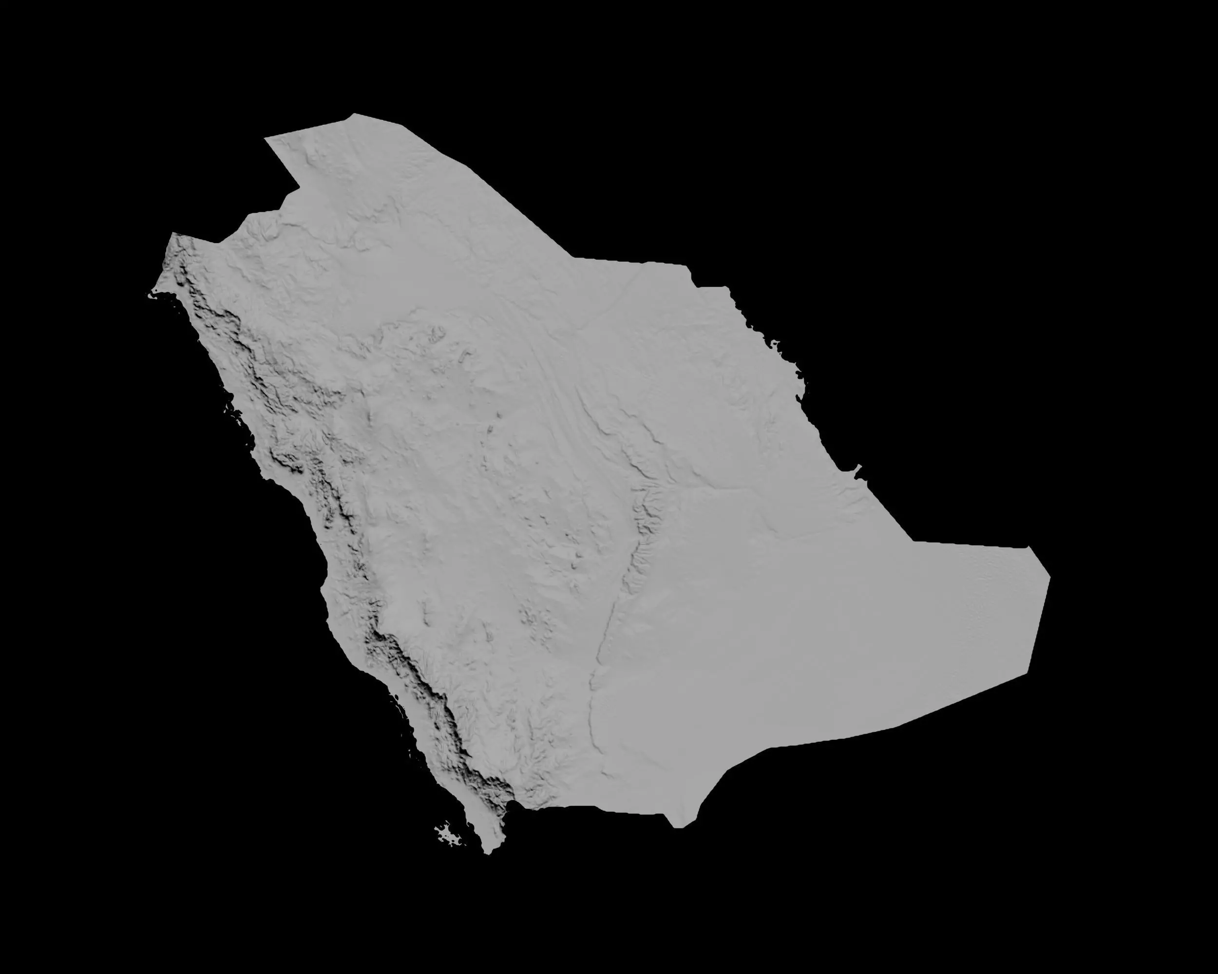 3D Topographical Map of Saudi Arabia 3D print model_0