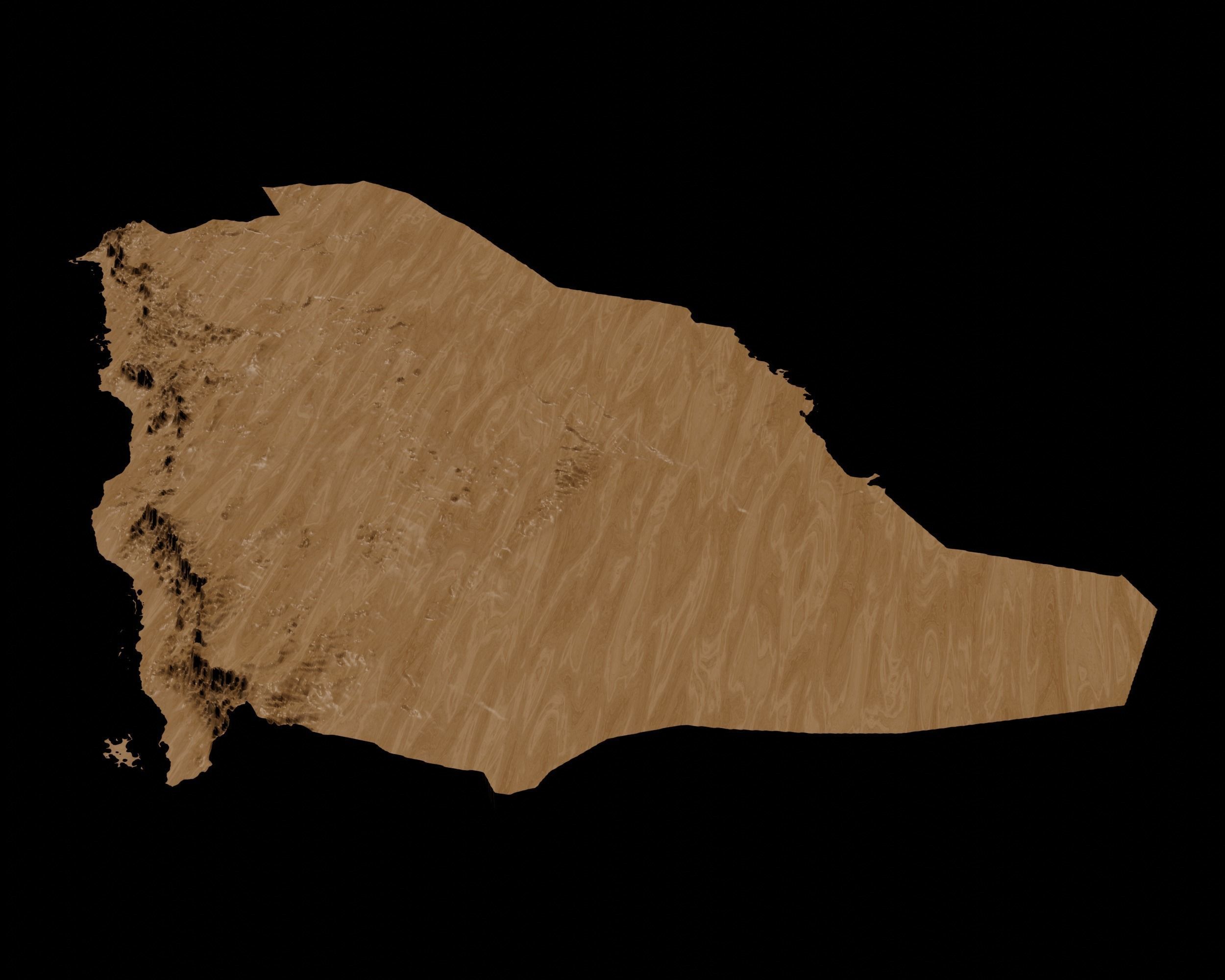 3D Topographical Map of Saudi Arabia 3D print model_5