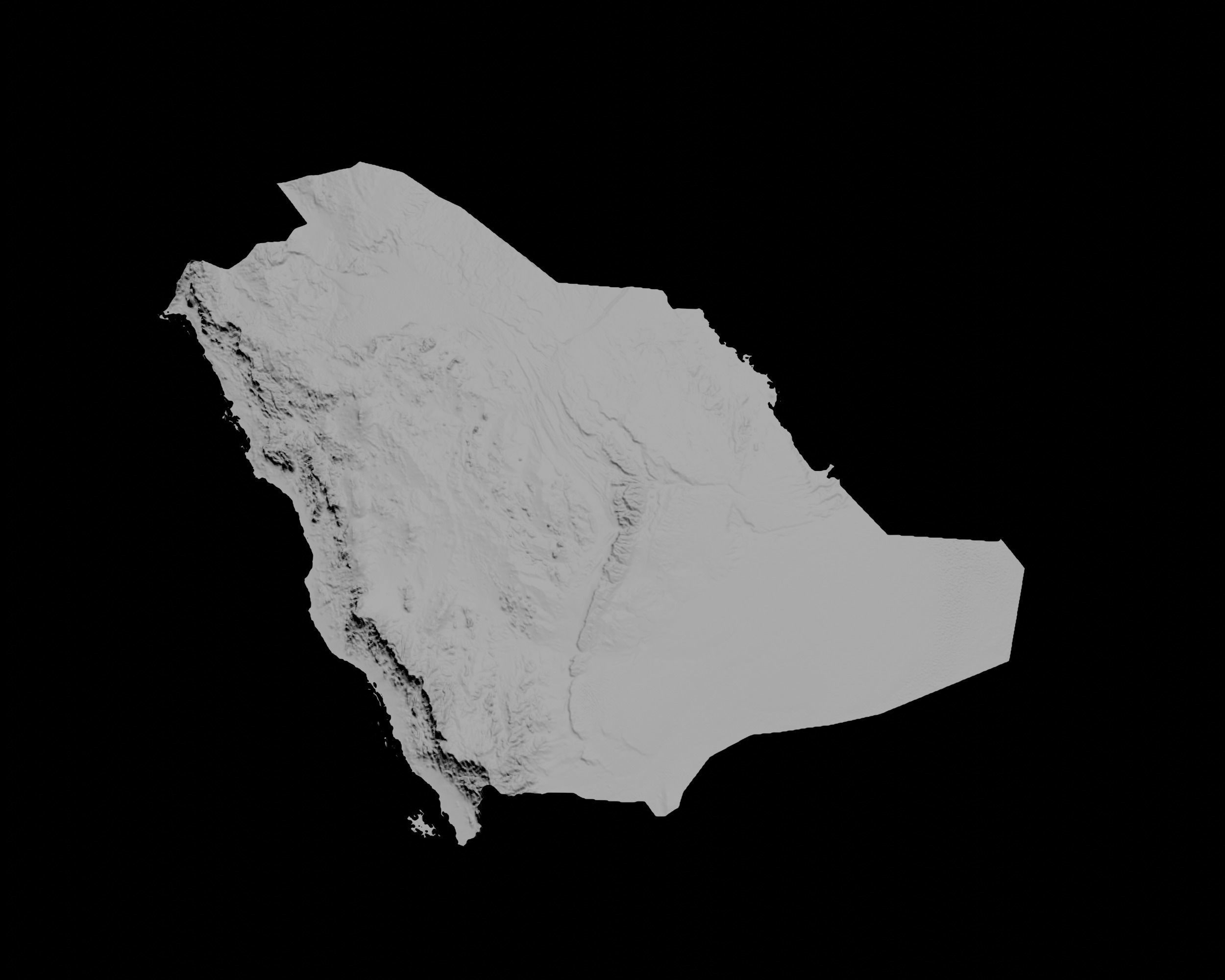 3D Topographical Map of Saudi Arabia 3D print model_3