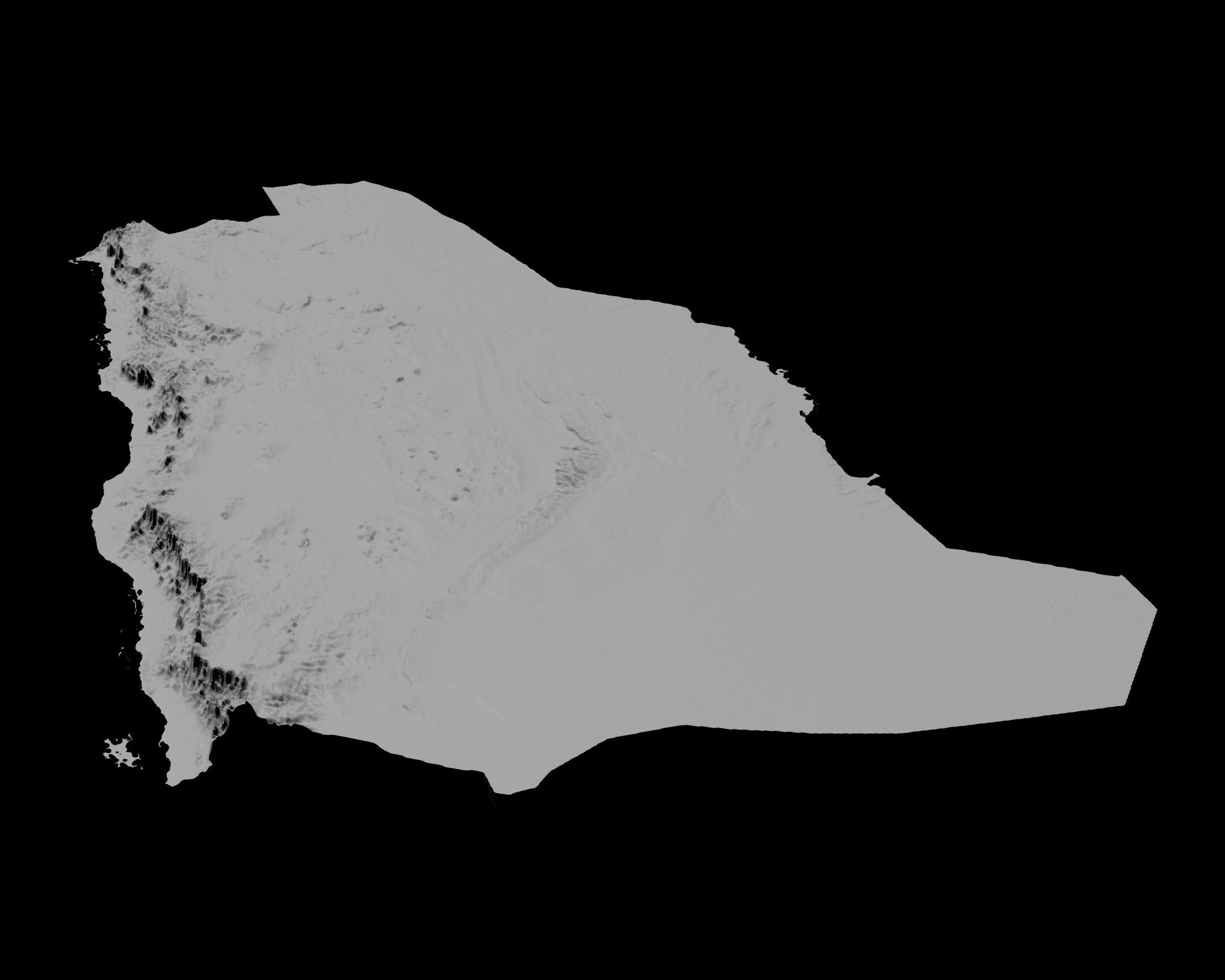 3D Topographical Map of Saudi Arabia 3D print model_4